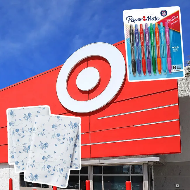 Target storefront showcasing various merchandise.