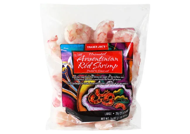 Fresh wild raw Argentinian red shrimp from Trader Joe's