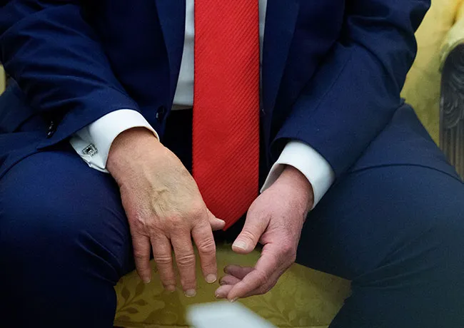 Donald Trump hands different colors