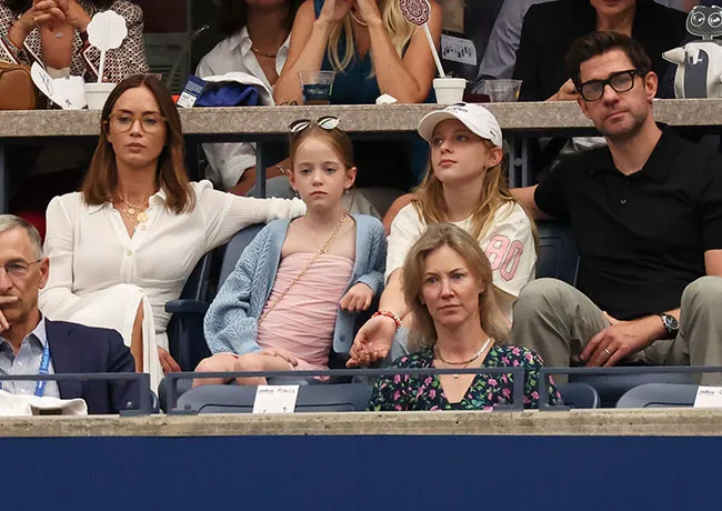 Emily Blunt, John Krasinski, and family enjoying the US Open 2025.