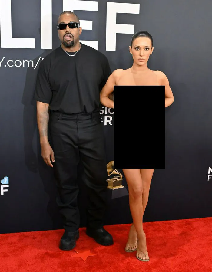 Kanye West and Bianca Censori Grammy Awards censored