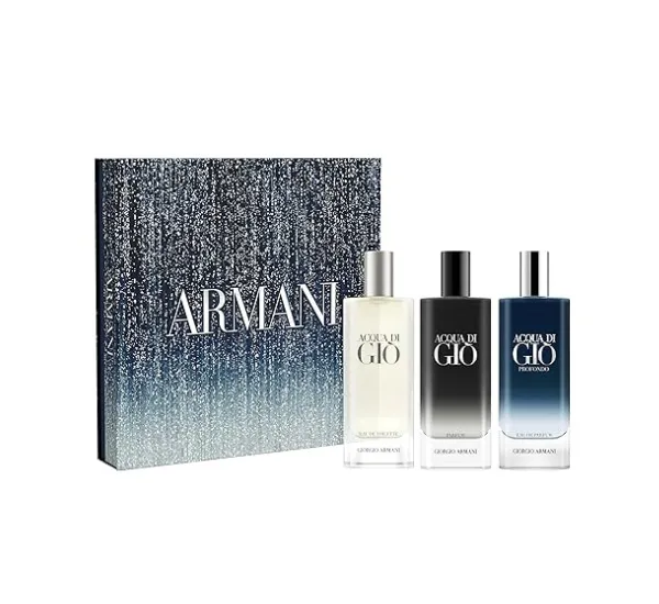 Armani Acqua di Gio men's cologne trio for a fresh scent.