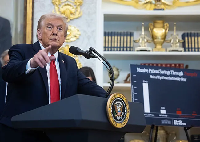 Donald Trump at the October 16 press conference