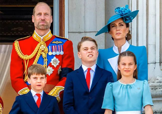 Kate Middleton and Prince William and kids at Trooping the Color 2025