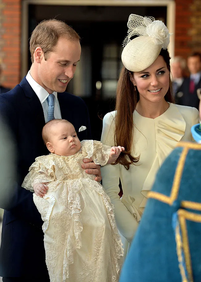 Kate Middleton and Prince William at Prince George's christening