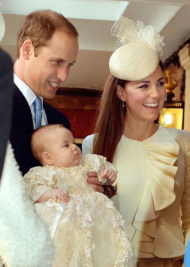 Kate Middleton and Prince William at Prince George's christening