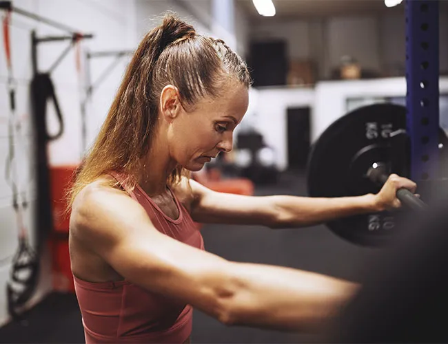 woman strength training