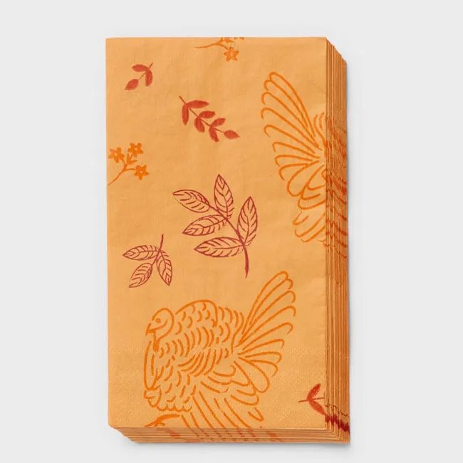 Orange harvest guest paper towel napkins for Thanksgiving.