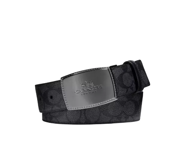 COACH reversible buckle belt, 38mm, stylish and versatile accessory.