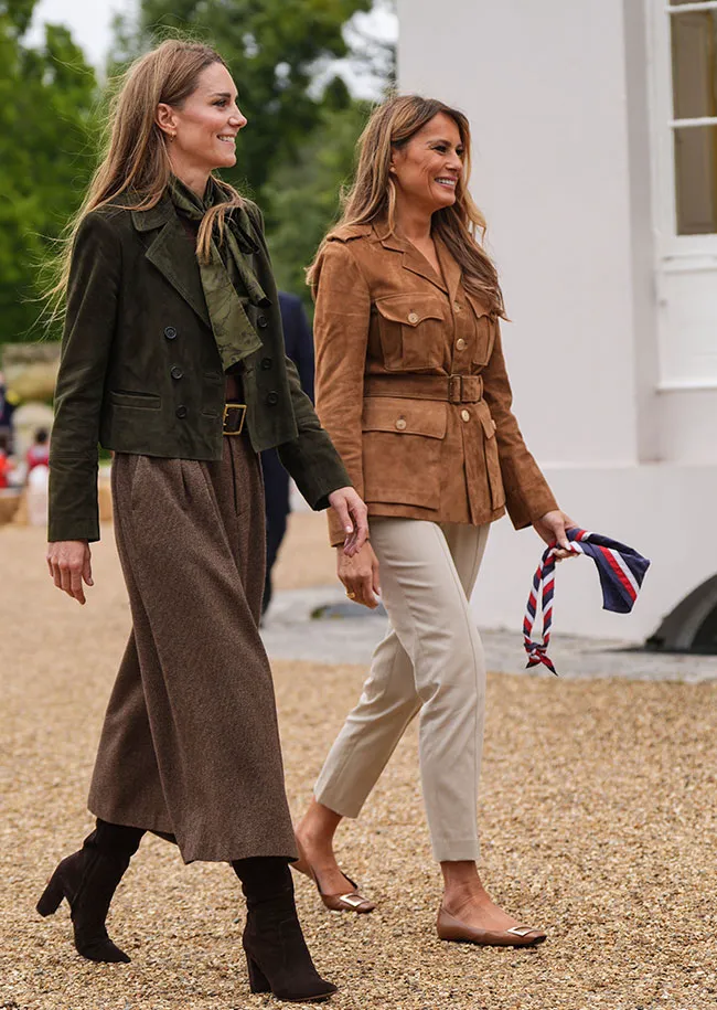Kate Middleton and Melania Trump suede jackets Scouts UK