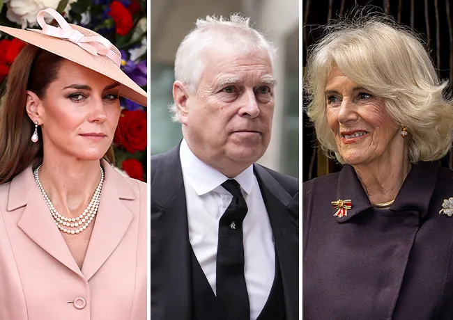 Kate Middleton and Queen Camilla with Prince Andrew