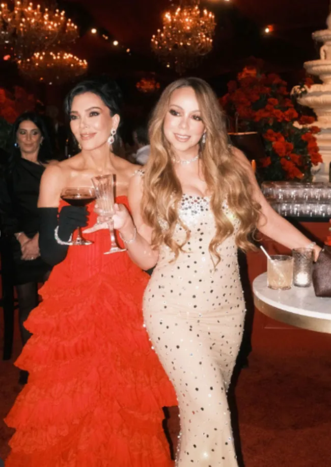 "Mariah Carey and Kris Jenner at her 70th birthday party"
