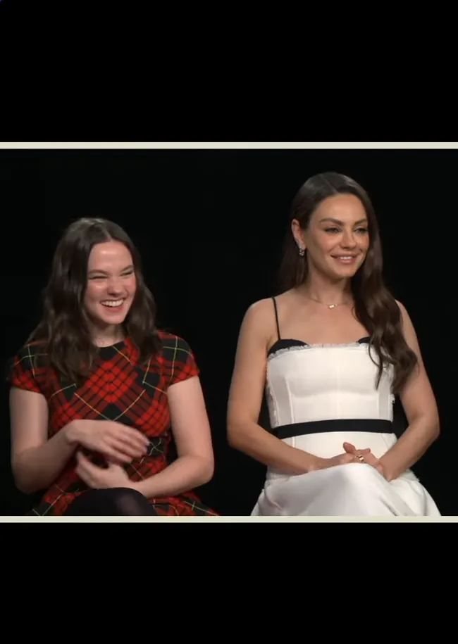 Mila Kunis and Cailee Spaeny discuss chemistry in 'Wake Up Dead Man'.