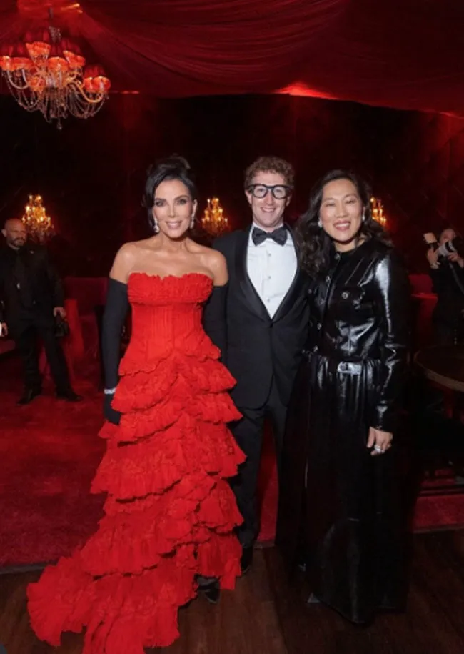 "Mark Zuckerberg and Kris Jenner at her 70th birthday party"