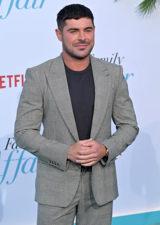 Zac Efron at the Los Angeles premiere of Netflix's A Family Affair