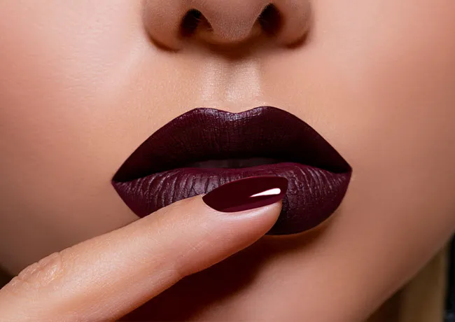 woman-wearing-burgundy-lipstick