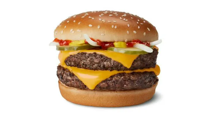 Juicy Double Quarter Pounder with Cheese on a plate