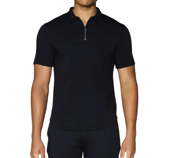 Bleusalt men's zip polo, lightweight and casual for everyday wear.