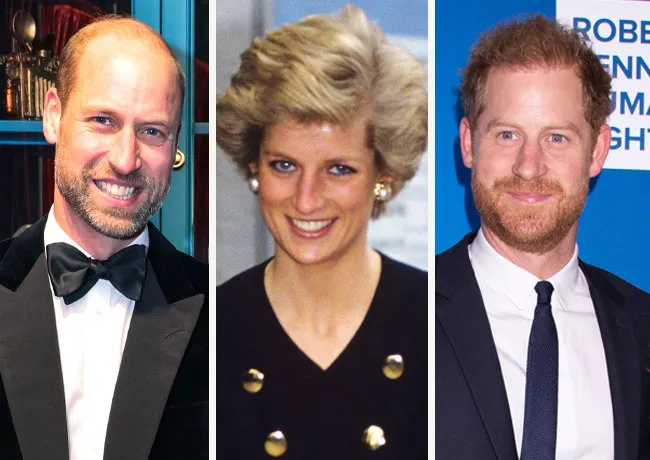 Princess Diana with Prince Harry and Prince William
