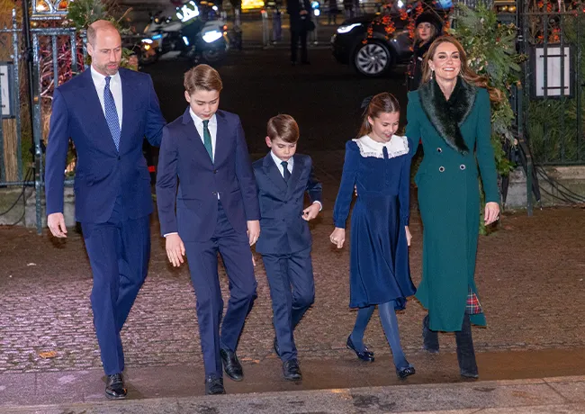 Kate Middleton Prince William and kids Together at Christmas carol service 2025