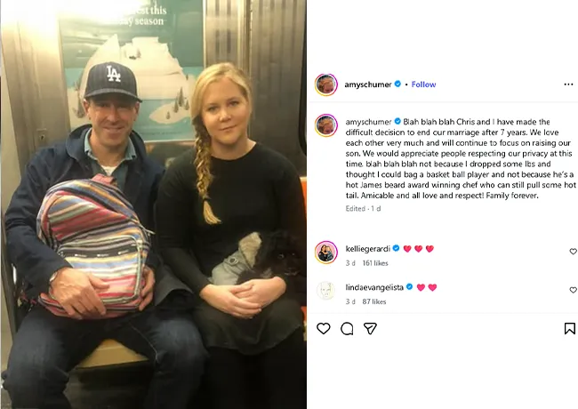 Amy Schumer Chris Fischer divorce Instagram
