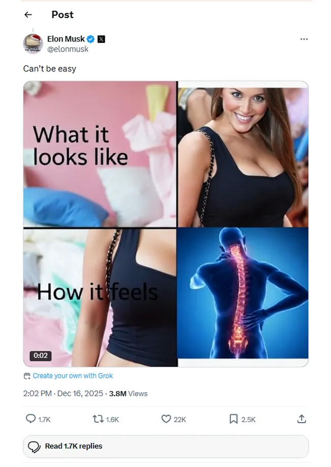 Elon Musk post about Sydney Sweeney