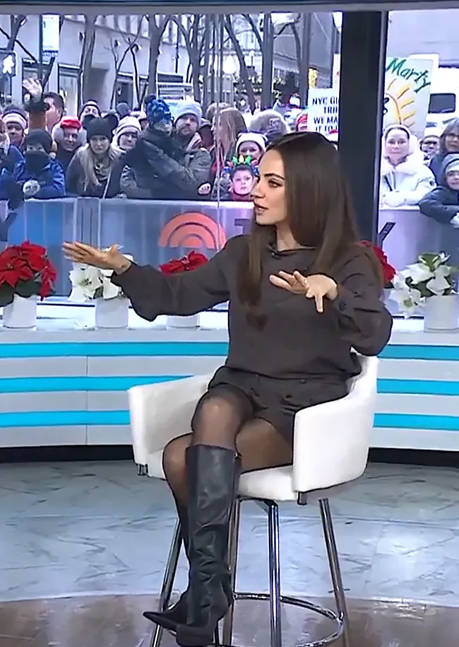 "Mila Kunis on the Today Show in a chic outfit"