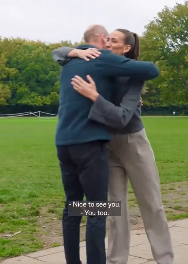 Prince William hugging Jill Scott