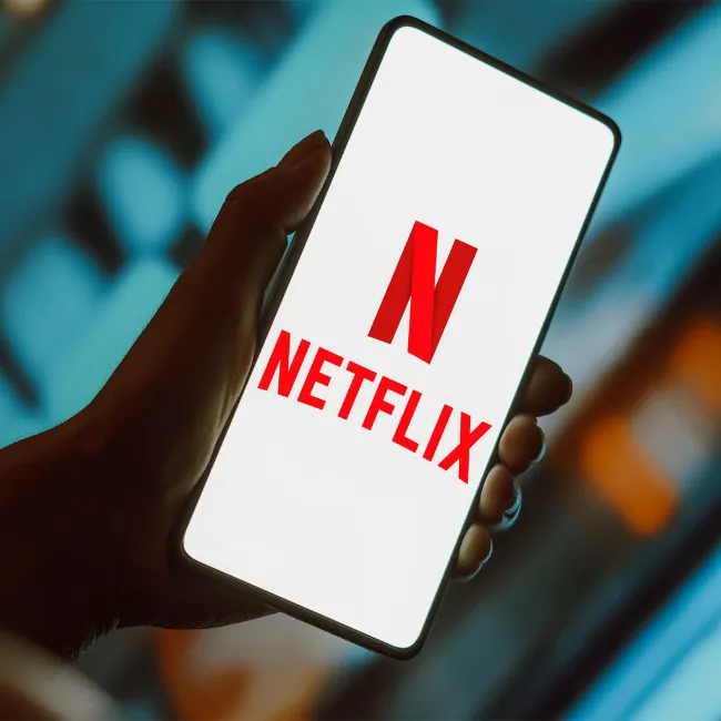 Netflix logo displayed on a smartphone screen