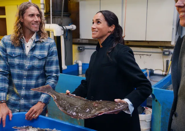 Meghan Markle with fish
