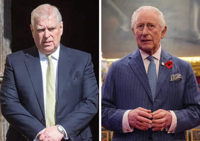 King Charles and ex Prince Andrew