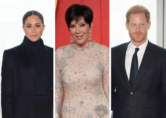 Kris Jenner with Prince Harry and Meghan Markle