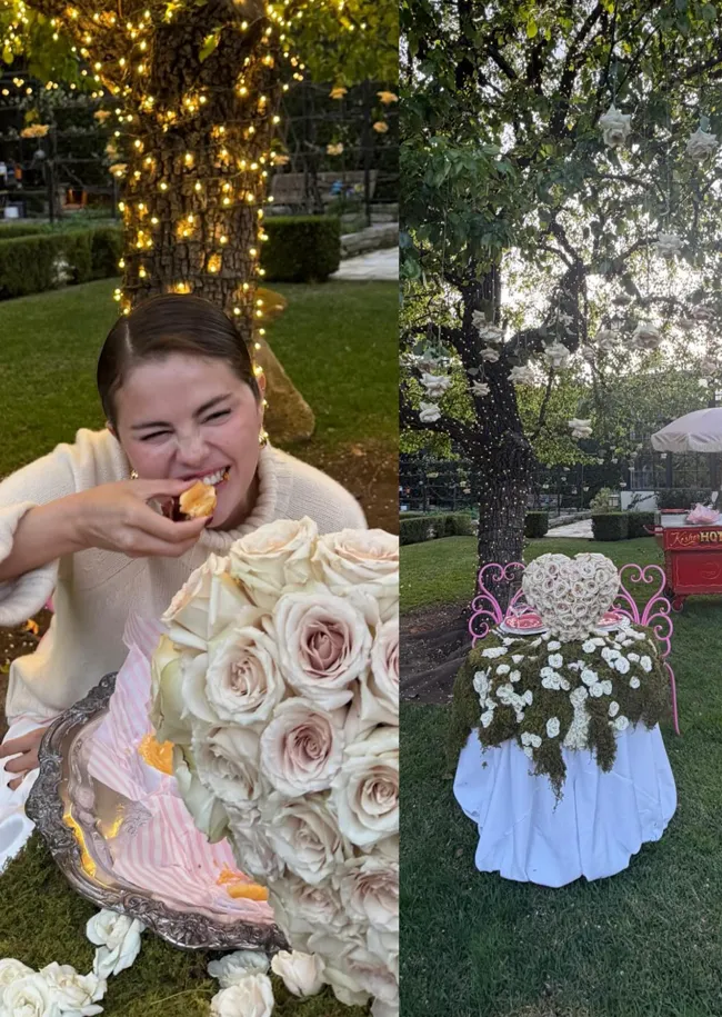 Selena Gomez enjoying Valentine's Day meal with Benny Blanco on Instagram