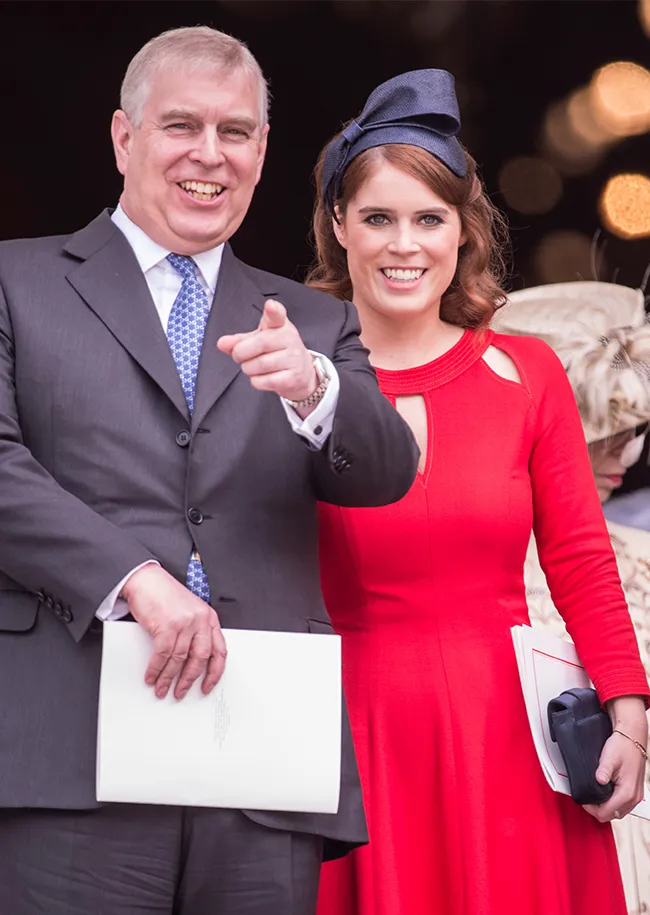 Ex Prince Andrew and daughter Princess Eugenie St Pauls