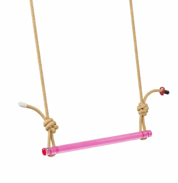 Acrylic trapeze equipment for children's play areas.