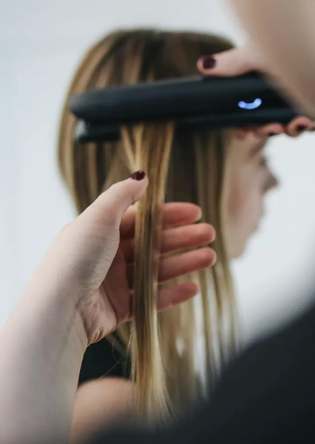 flat-ironing-hair