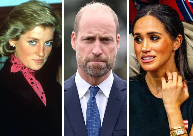 Prince William and Meghan Markle with Princess Diana
