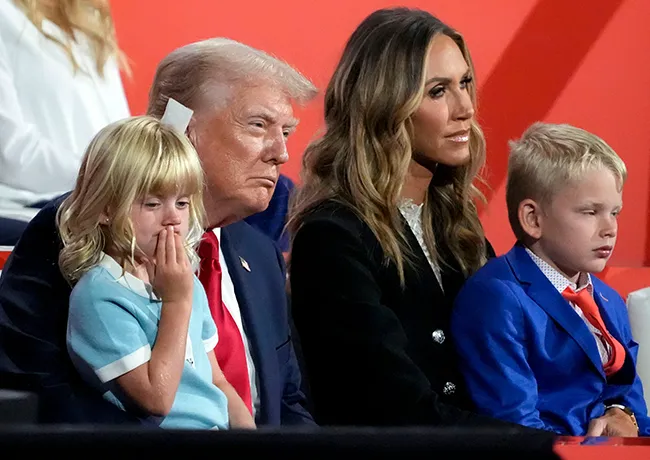 Donald Trump with grandchildren and Lara Trump