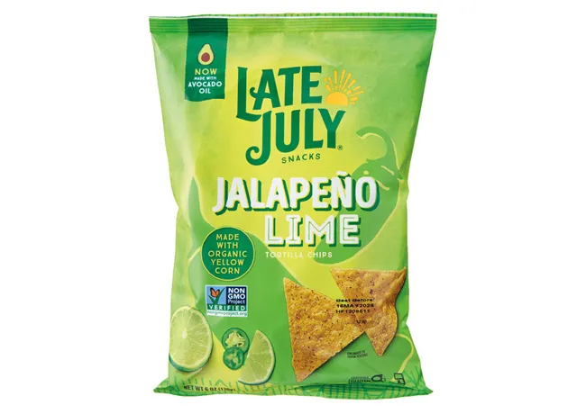 "Late July Jalapeno Lime Tortilla Chips bag"