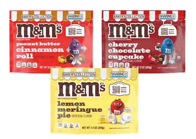 "Cherry Chocolate Cupcake M&Ms packaging"