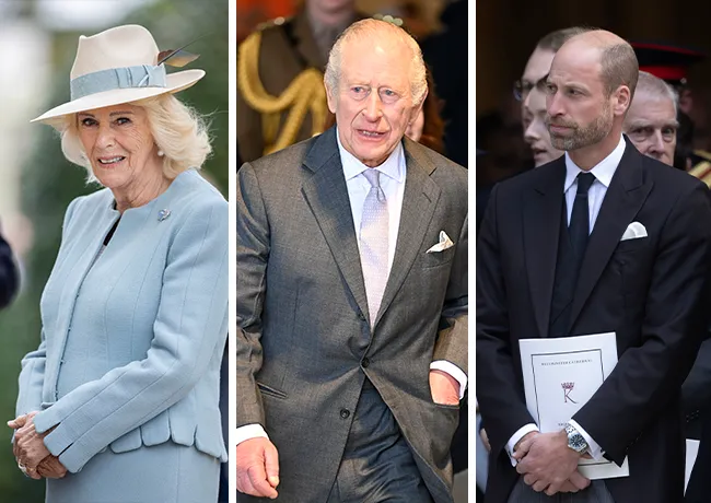Queen Camilla and Prince William with King Charles