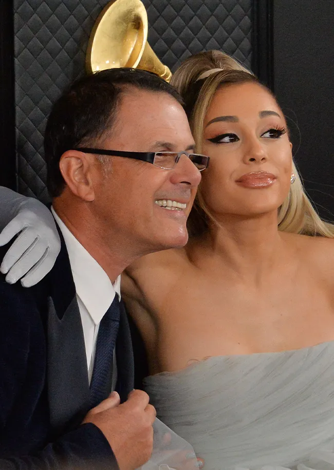 Ariana Grande and Edward Butera at the Grammy Awards 2023