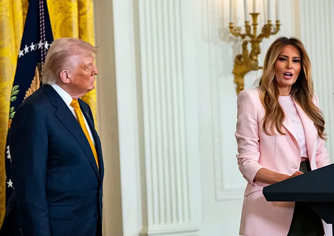 Donald Trump and Melania Trump speech military wives and spouses White House