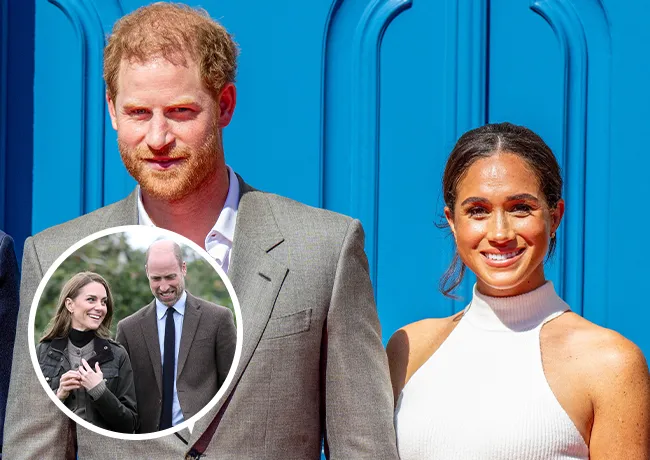 Prince Harry and Meghan Markle with Prince William and Kate Middleton