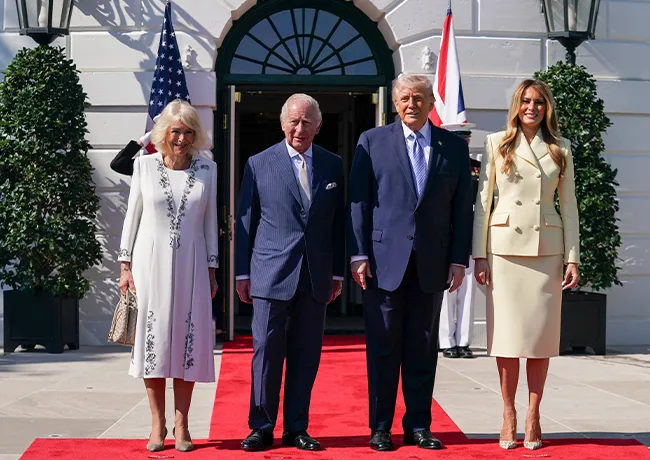 King Charles and Queen Camilla with Donald Trump and Melania Trump