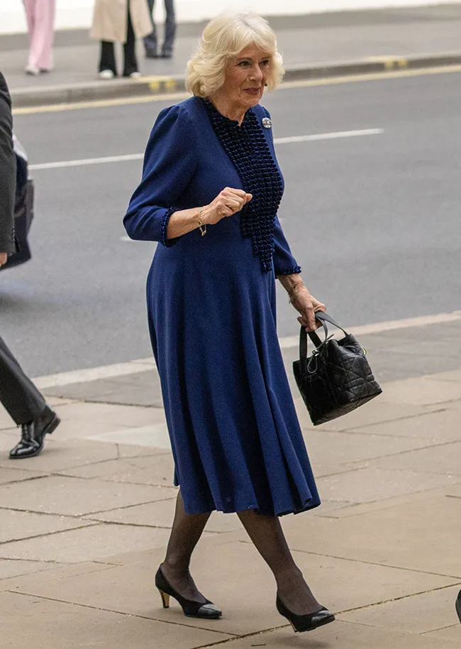 Queen Camilla visits Queen Elizabeth II exhibition celebrating her life and style.