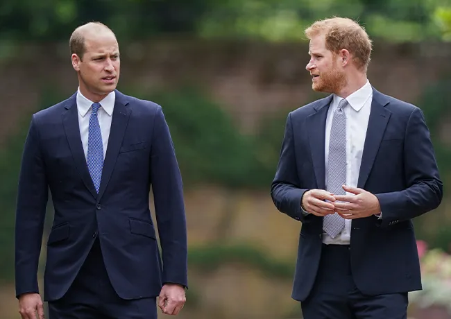 Prince Harry and Prince William unveiling Princess Diana statue