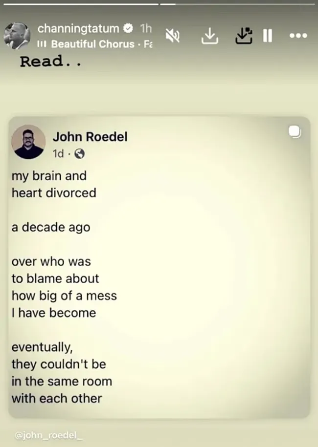 Channing Tatum Instagram Story
