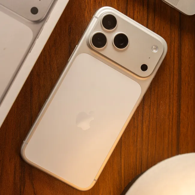 Close-up of iPhone 17 highlighting its sleek design and features.