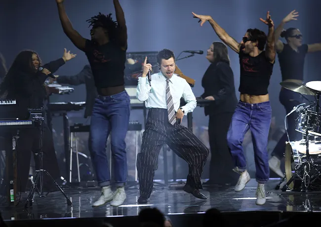 Harry Styles performing Brit Awards